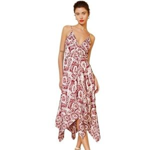 Amur Krista Scarf Dress Red Ochre Large Italian Motif Size 10 NEW